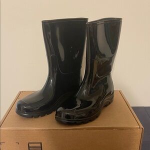 Black Glossy Rain Boots New Women’s Size 9